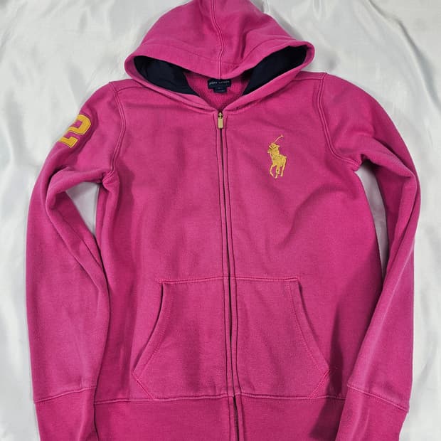폴로빅포니후드집업핑크