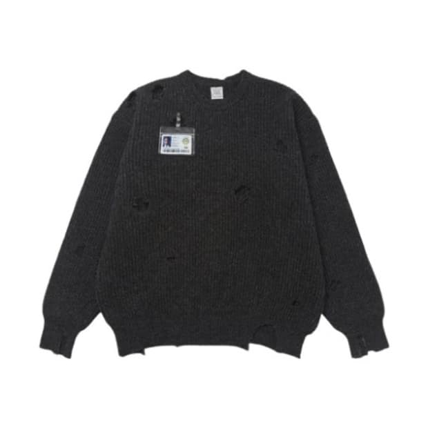 (OS) Stu 에스티유 디스트로이드 니트 차콜 (네임택 X)