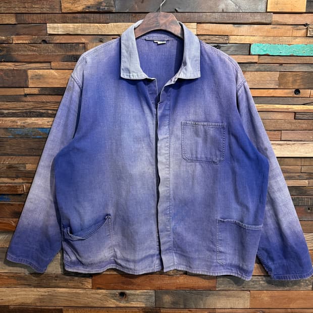 vintage faded french work jacket
