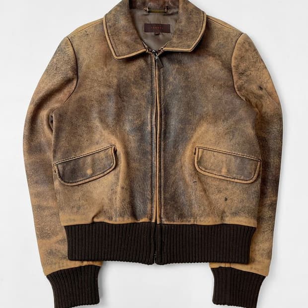 톰보이 00s 페이딩 A-2 플라이트 양가죽 자켓 A1402