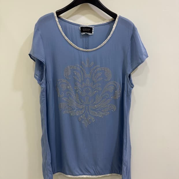 마리아니 플라워 비즈 반팔 정품