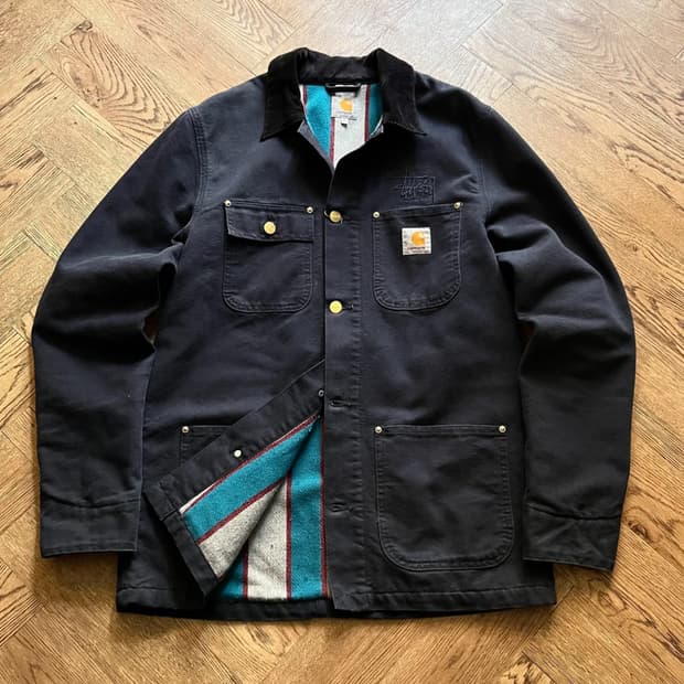 [M]칼하트 WIP X 스투시 15FW 네이비 초어 자켓