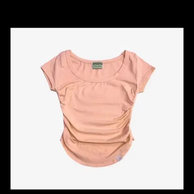 플노팔 뉴 모모 셔링 숏탑 오렌지