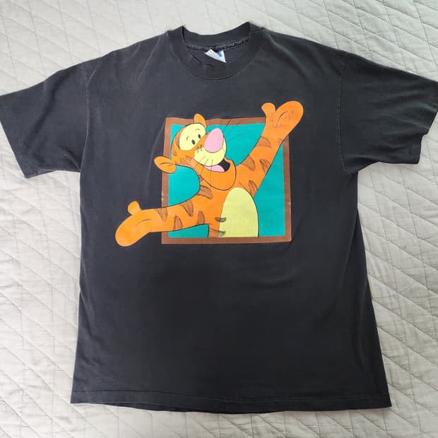 [L] 90s 디즈니 곰돌이푸 프로모 티거 빈티지 티셔츠