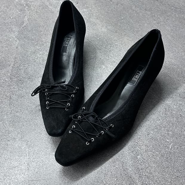 타임 레이스업 발레 슈즈