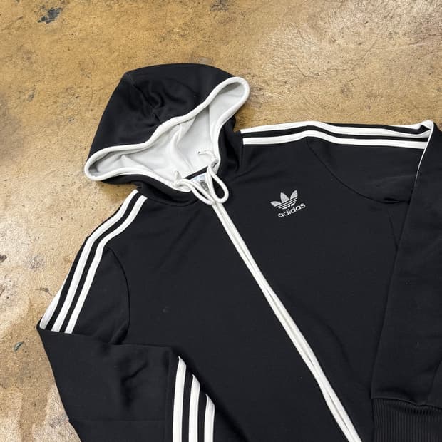 아디다스 블랙 후플 후드집업 95