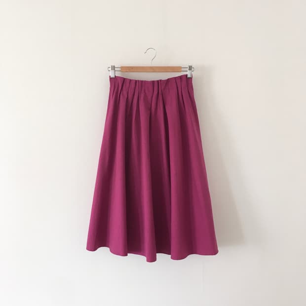 magenta flare skirt