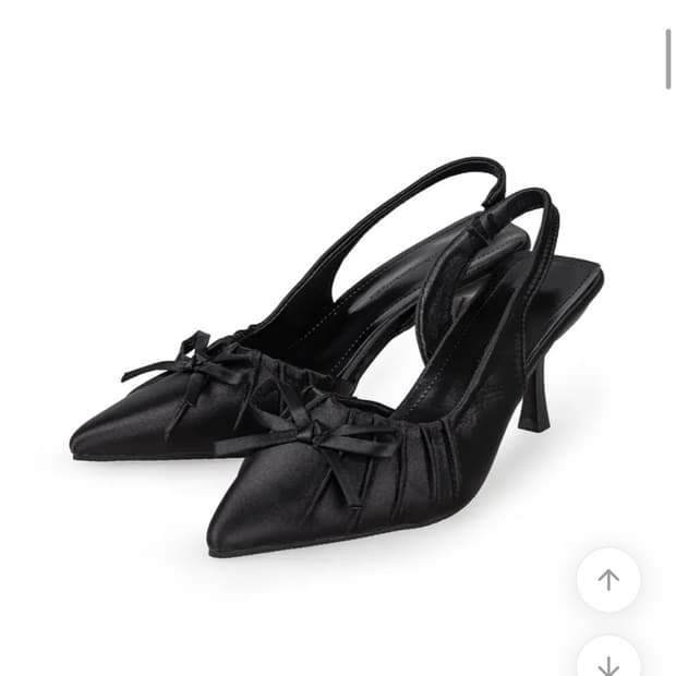 블랙 리본 슬링백 힐 6cm