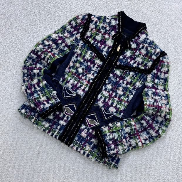 1 한섬 오브제 여성 트위드 자켓 0410E