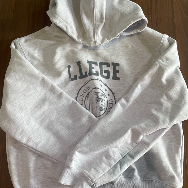 렉토 멜란지 그레이 후드티