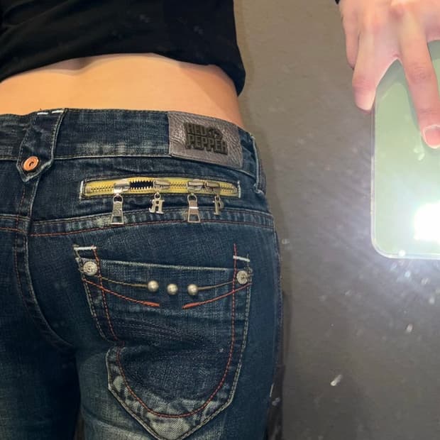 레드페퍼 부츠컷 로우라이즈 데님팬츠