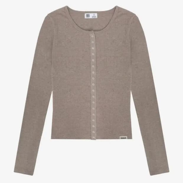 락케이크 punching button top 펀칭 버튼 탑 브라운