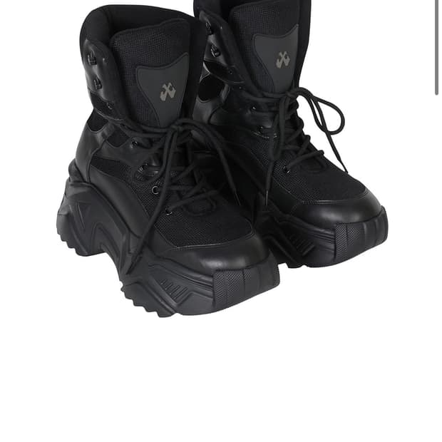 yeel PLATFORM BOOTS SNEAKERS BLACK