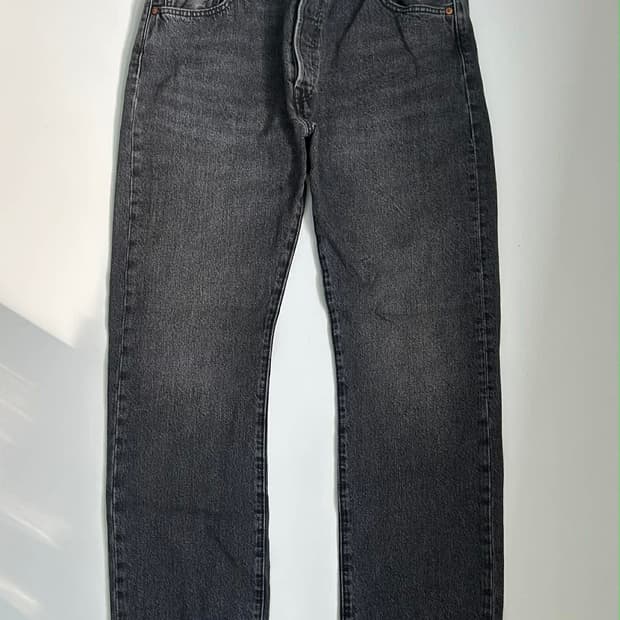 [36/32] 리바이스 501 블랙 워시드 데님 팬츠