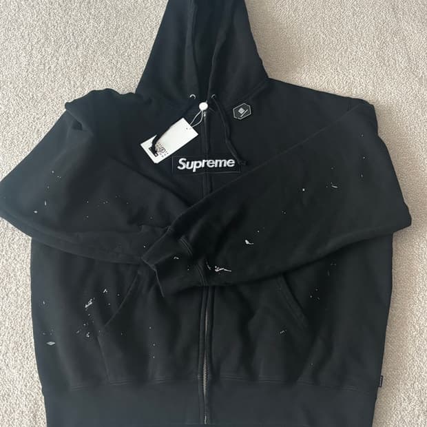 슈프림 mm6 마르지엘라 박스로고 후드집업 라지 L