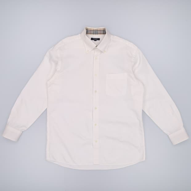 XL 버버리 빈티지 포켓 드레스 셔츠 화이트 4280