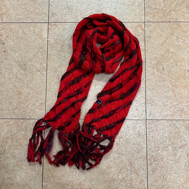 다니엘헥터 케이블 레드 머플러 목도리 
