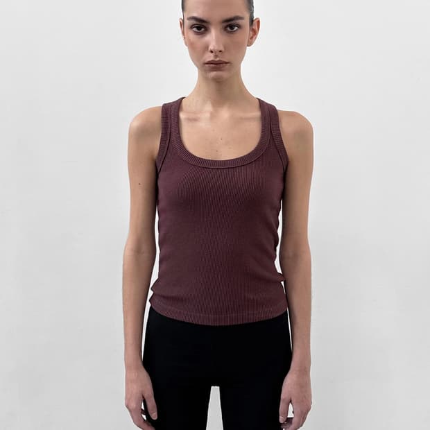 샌드릭 LINE.01 waffle tank top (버건디)