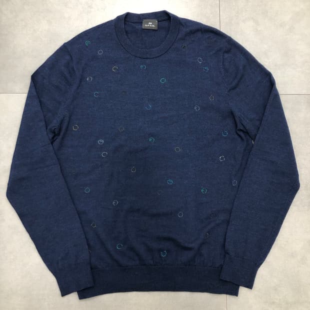 폴스미스 울100 자수 니트 스웨터 L