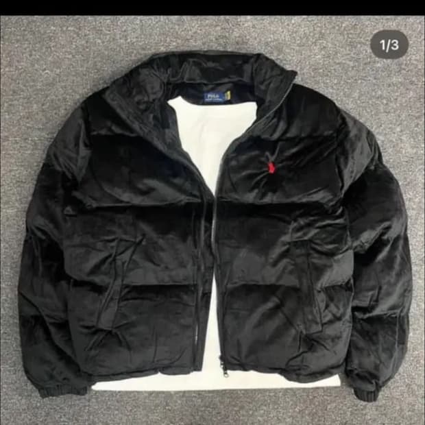 (구매글)폴로 벨벳 패딩 블랙 L 구해요