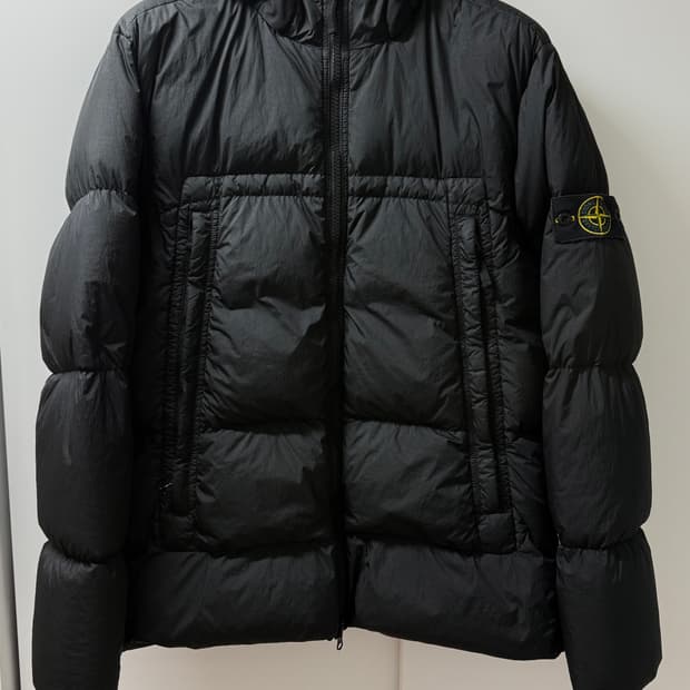 [XL] 스톤아일랜드 40723 크링클랩스 후드 다운 자켓 블랙 20FW