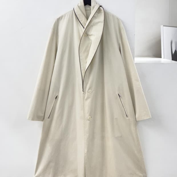 80s 이세이미야케 지퍼 숄카라 코트