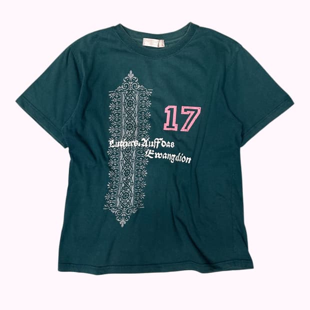 green antique printing t-shirt