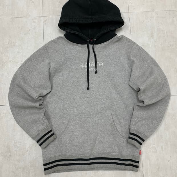 슈프림 클래식 로고 투톤 후드티 FW15 #592