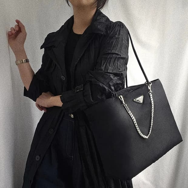 [정품 PRADA] 프라다 포코노 나일론 쇼퍼백 숄더백 라지