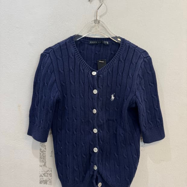 Ralph Lauren navy knit short-sleeved car