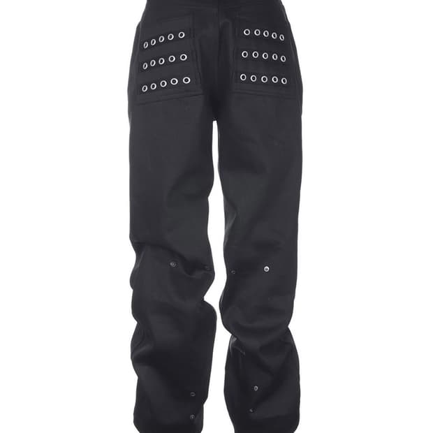 비액세스 아일렛 Eyelet Button Black Jeans