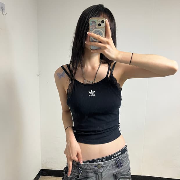 Adidas Black Firebird Sleeveless Top