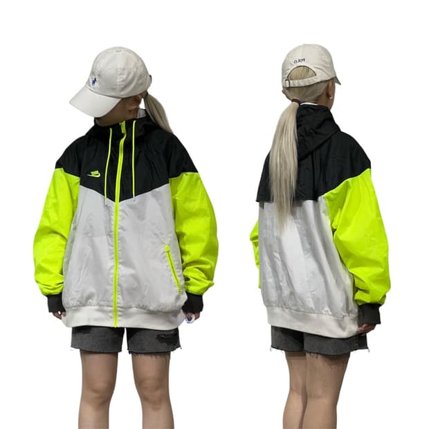 나이키 화이트 블랙 원드러너 오버핏 트랙 자켓 XXL