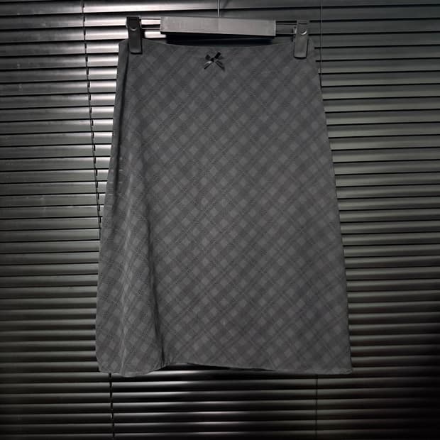 DIVIV 체크 꽃 플라워 블랙 차콜 쉬폰 메쉬 밴딩 플리츠 치마 스커