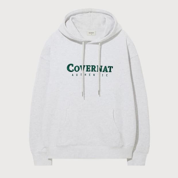 [새상품] M) 커버낫 남녀공용 어센틱 로고 후디 헤더 그레이