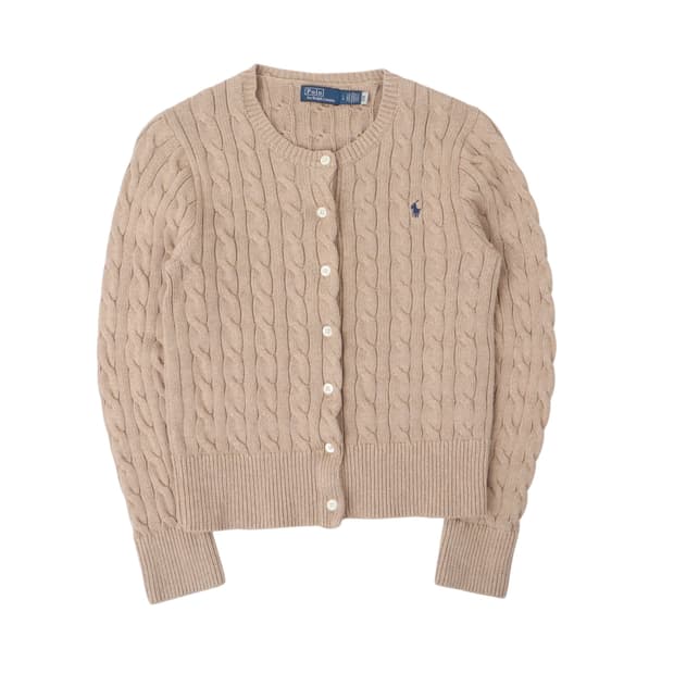 폴로 랄프로렌 신형 qr 베이지 케이블 니트 가디건