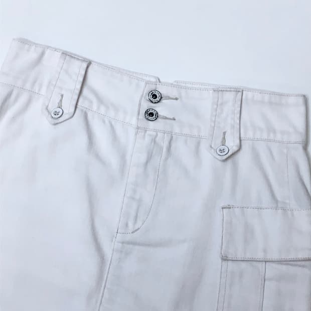 Polo 폴로 랄프로렌 화이트 원포켓 미디 스커트
