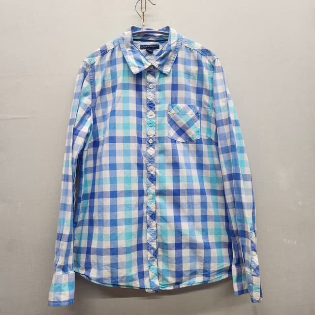 타미힐피거 원포켓 깅엄체크 셔츠 L(M~L)