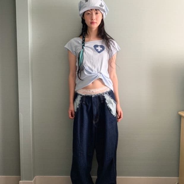 샵페어리 button up zodiac half T-shirt
