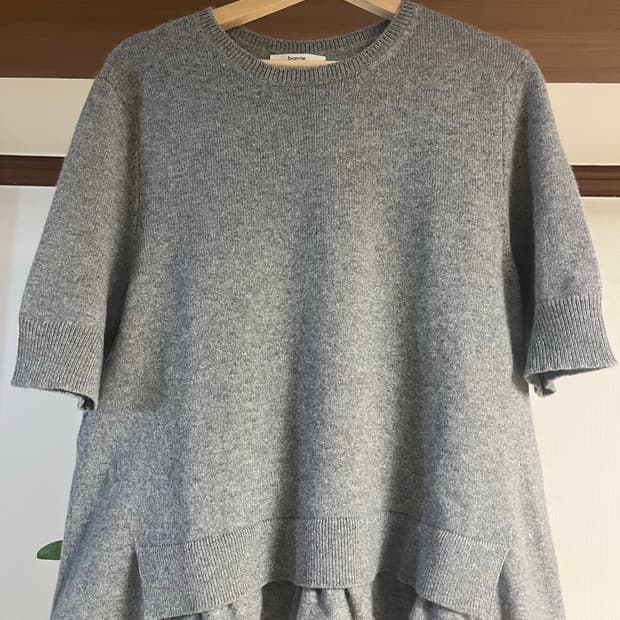 Barrie 멜란지그레이 캐시미어 니트