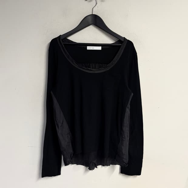 SACAI LUCK mixed fabric long sleeve top 