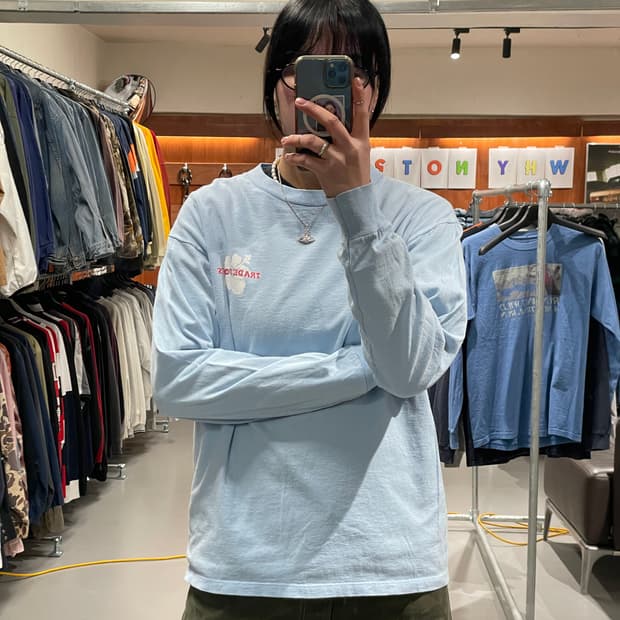 빈티지 롱슬리브 티셔츠(스카이블루) 