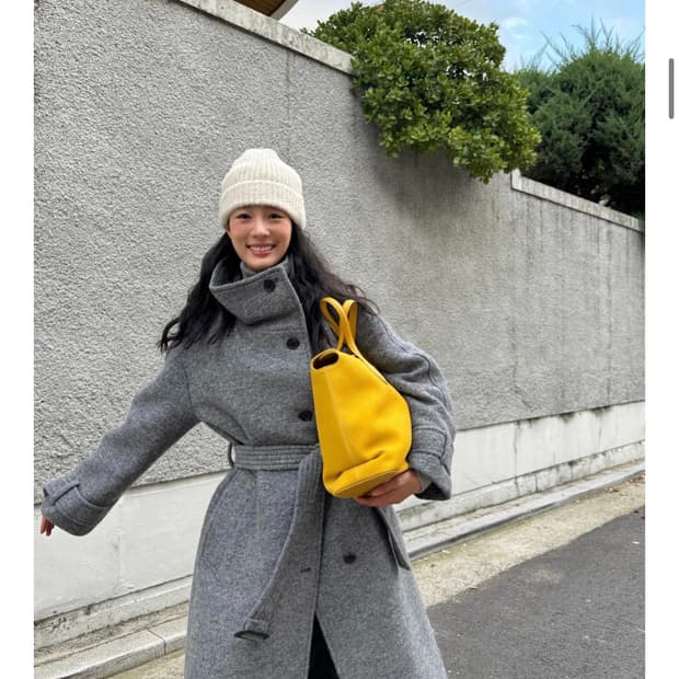 루에브르 벨티드 하이넥 롱코트 02 새상품 