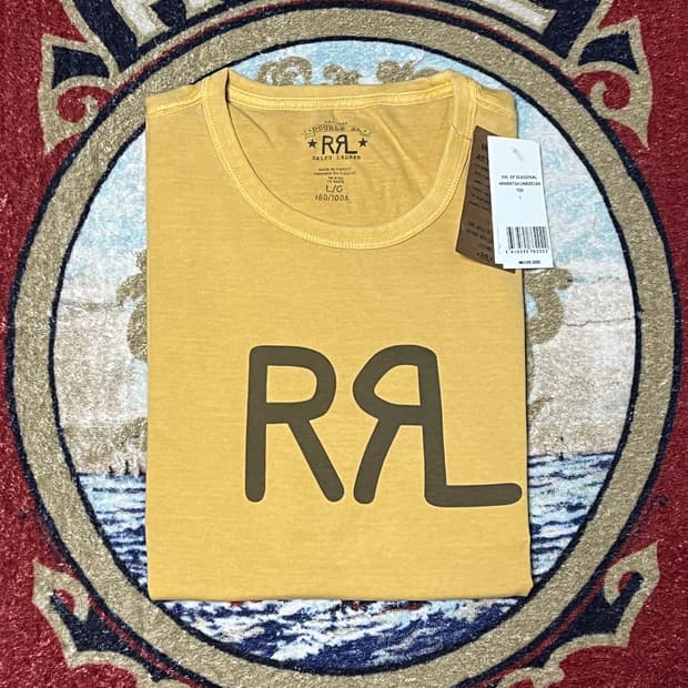 RRL 로고 저지 반팔티 옐로우 