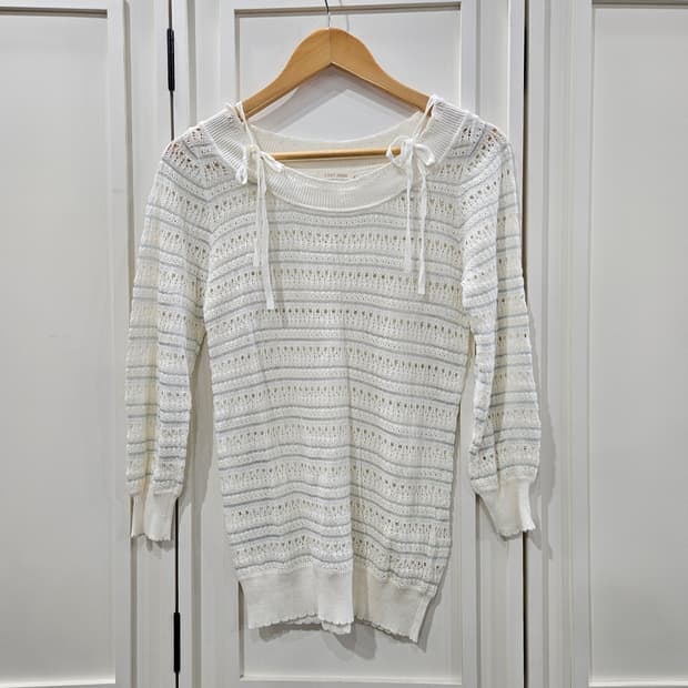 LEST ROSE(레스트로즈) 리본 넥 레이스 니트