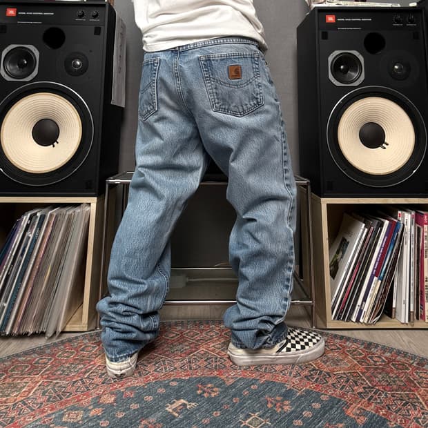 칼하트 가죽탭 데님팬츠