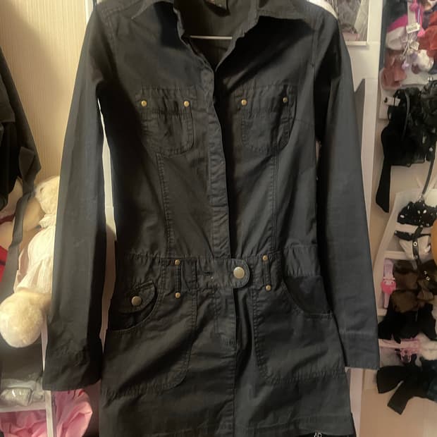 블랙 셔츠 미니 원피스 