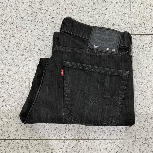 리바이스 505 스트레이트 블랙진 (32)
