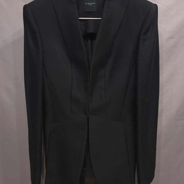 미니멈리플렉스 여성 메쉬 노카라 정장 자켓