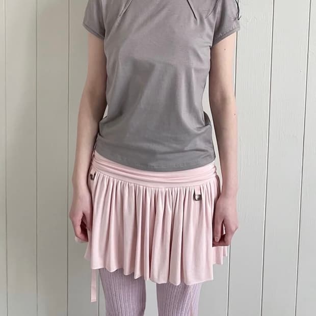 샵페어리 드레이프 리본 스커트